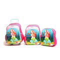 Promotional EVA 3D School Bookbag Set Kids Luggage Trolley Bag With Lunch Bag